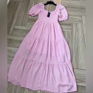 Abercrombie & Fitch pink midi dress, size Medium